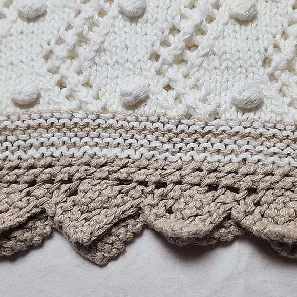 Express Tricot Hand Knitted Chunky Ramie/Cotton Blend V-Neck Sweater Vintage 90s 9