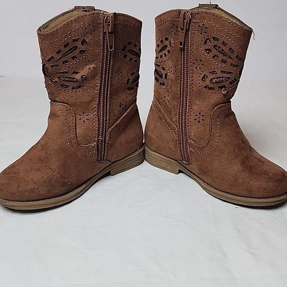 Rachel Shoes Lil Jayla Tan Kids Western Boots 8