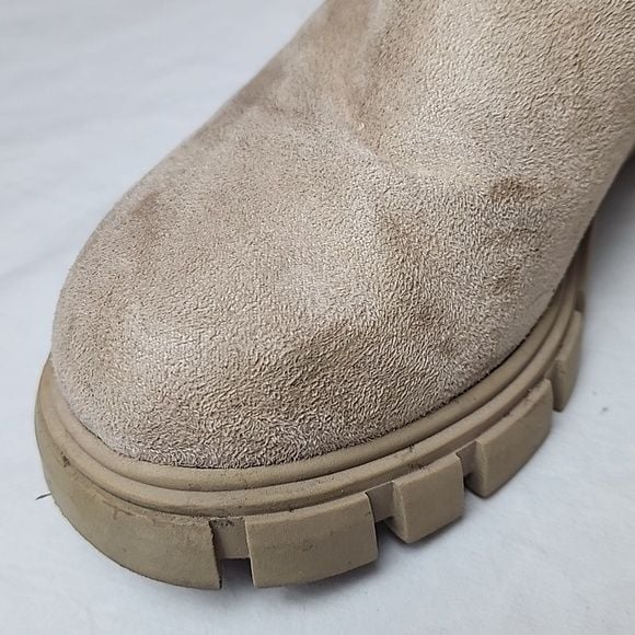 MADDEN GIRL Chunky Boots Sand Beige 1" Platform Boots Tessa Chelsea 6M 7