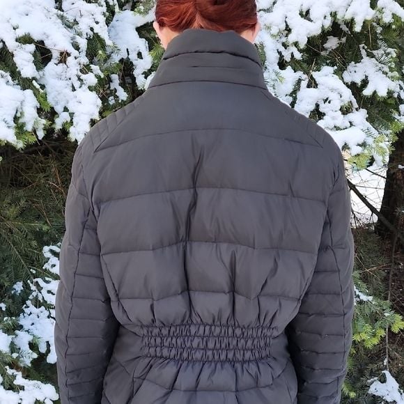 Michael Kors Large Black Puffer Coat with Gold Zippers 7