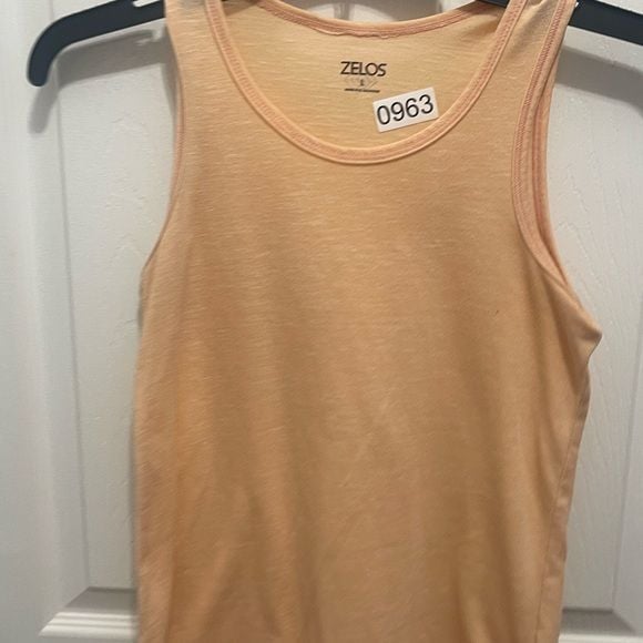 ZELOS Fitted Orange Tank Top with Textured Fabric 5
