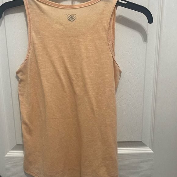 ZELOS Fitted Orange Tank Top with Textured Fabric 8