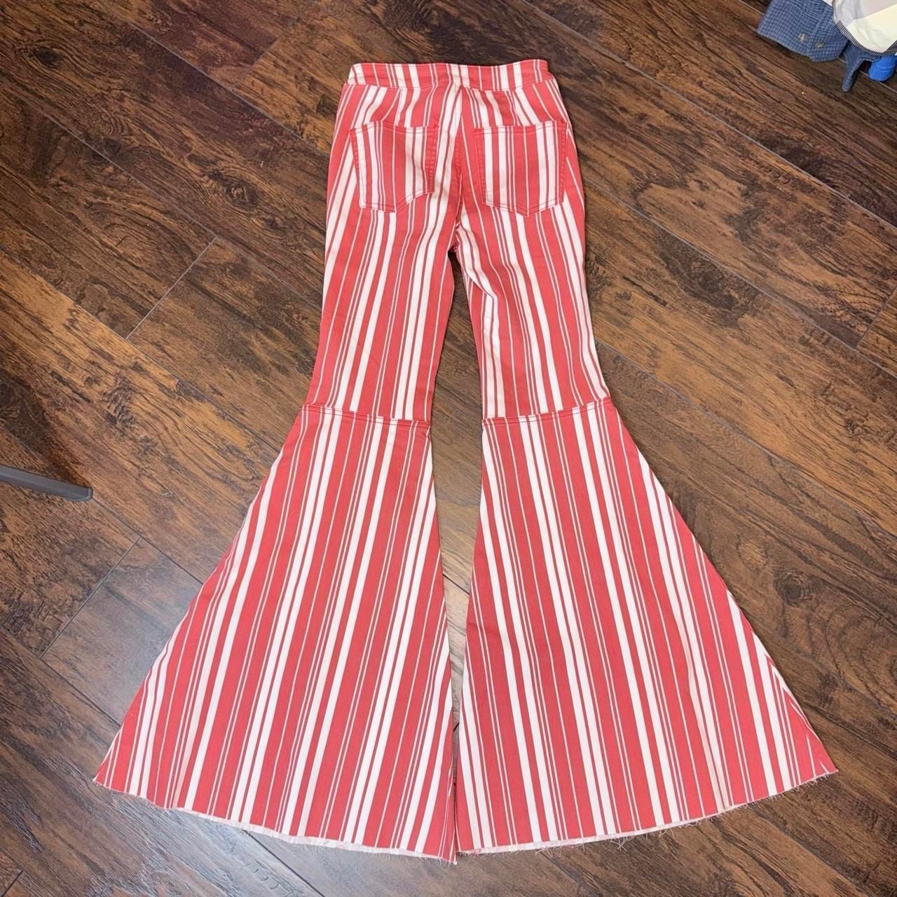 We The Free Just Float On Flare Jeans Size 24 Red White Striped NWT 4