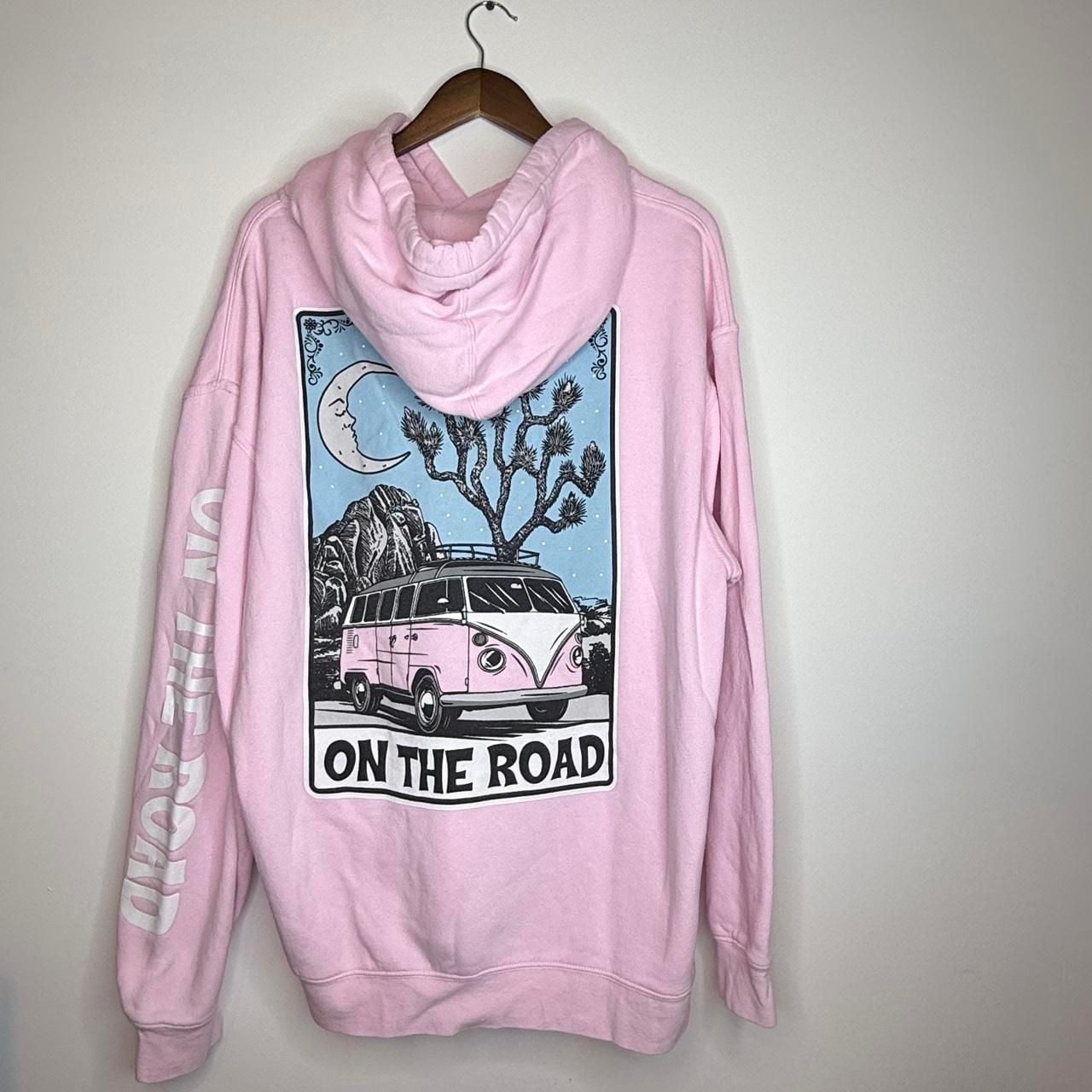 Social Culture On The Road Hoodie Size L Pink Camper Van Tarot 3