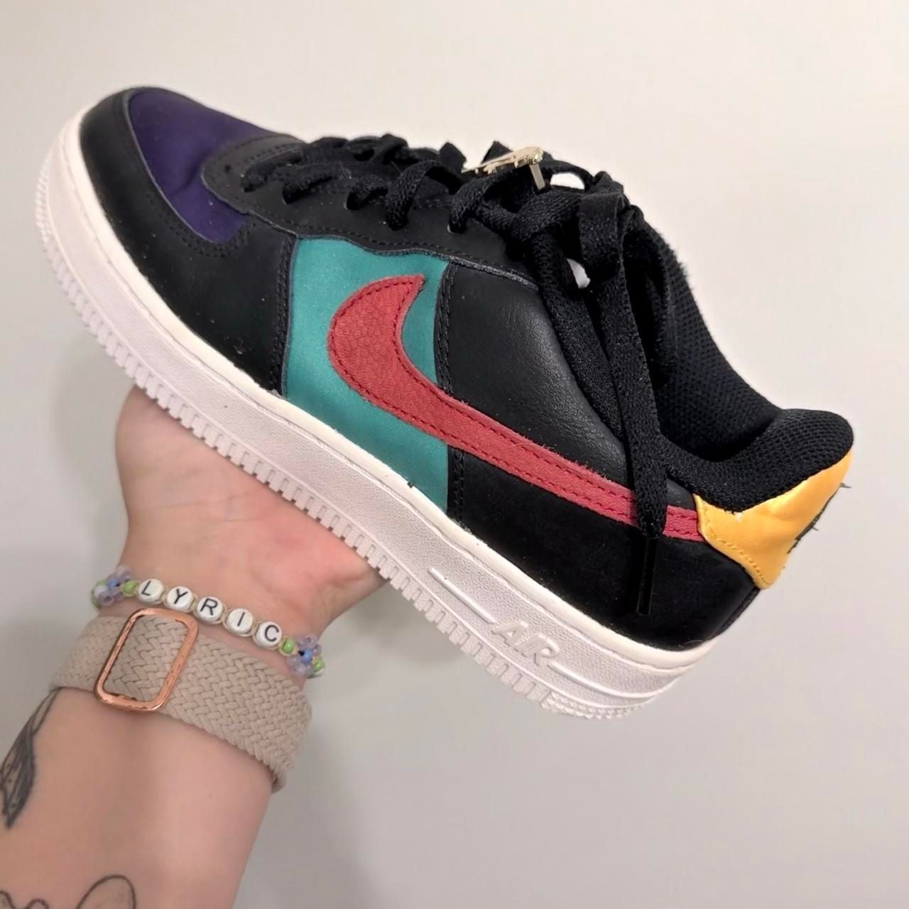Nike Air Force 1 '06 LV8 EMB Size 5.5Y NBA WNBA Black Multic 3