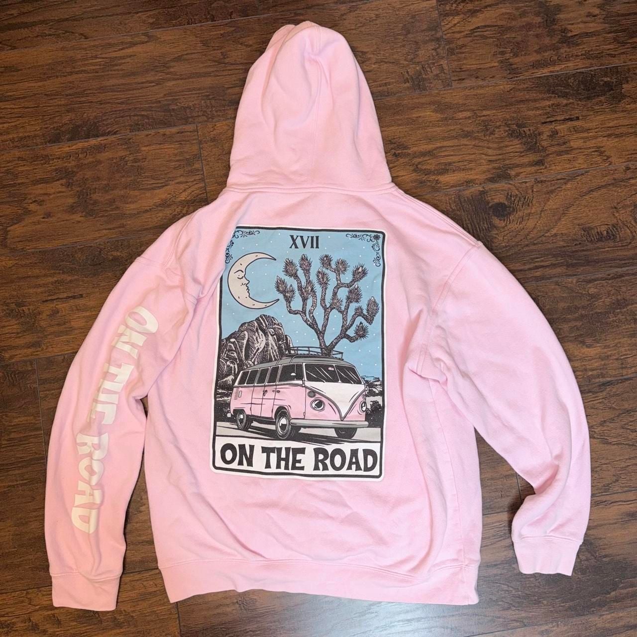 Social Culture On The Road Hoodie Size L Pink Camper Van Tarot 5
