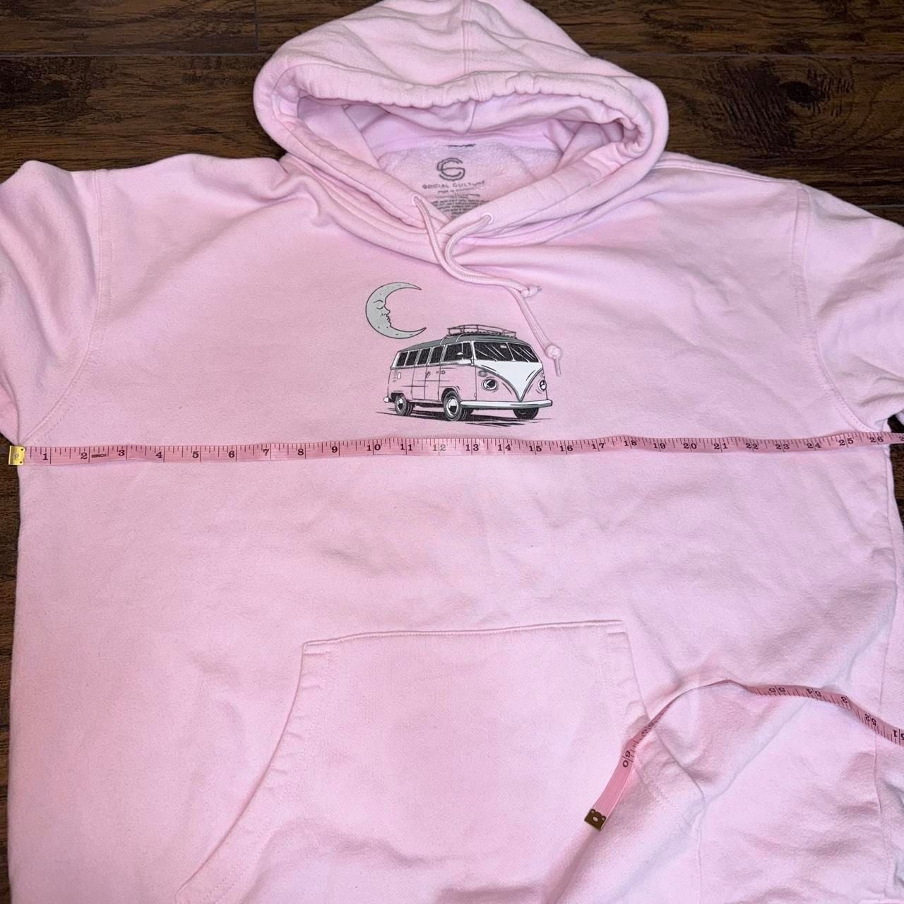 Social Culture On The Road Hoodie Size L Pink Camper Van Tarot 8