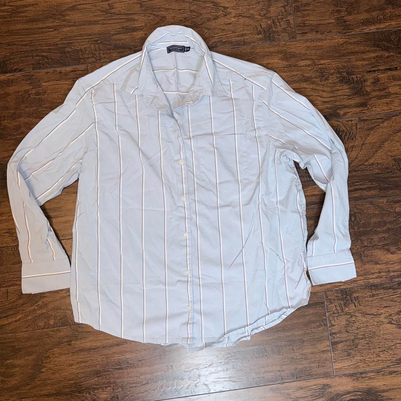 Vineyard Vines Striped Button Down Shirt XS Light Blue Long Sleeve 3