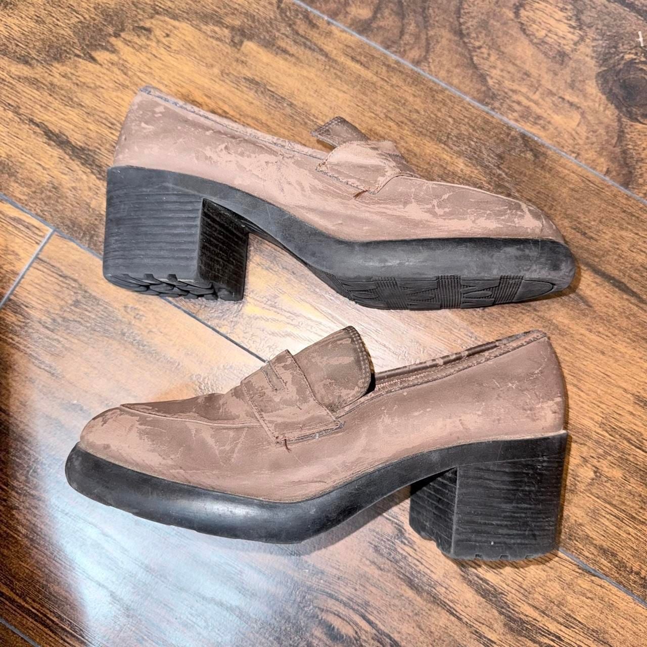 Lower East Side Chunky Heel Platform Loafers Size 6 Brown 90s Grunge 2
