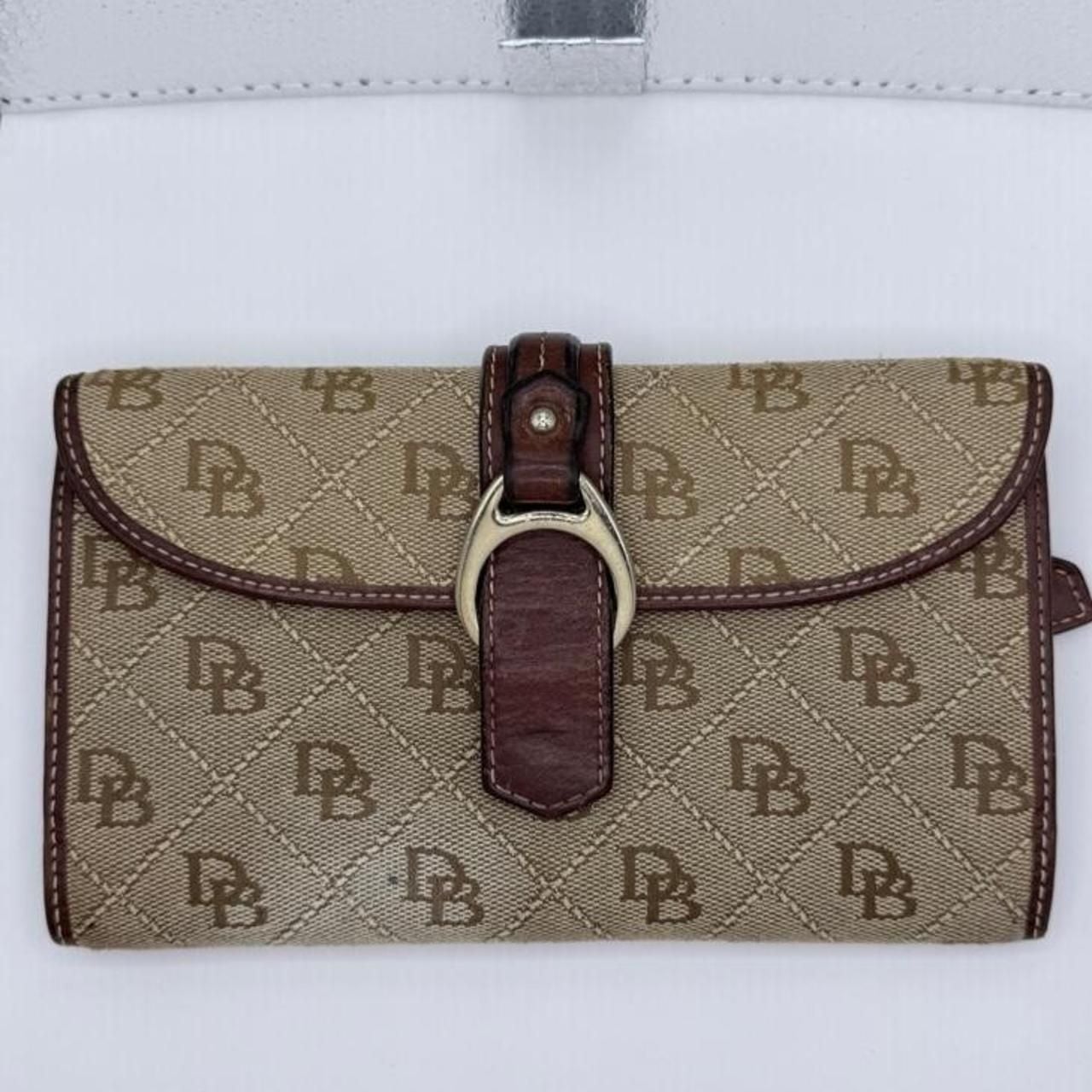 Dooney & Bourke Signature DB Monogram Continental Wallet Beige Brown 2