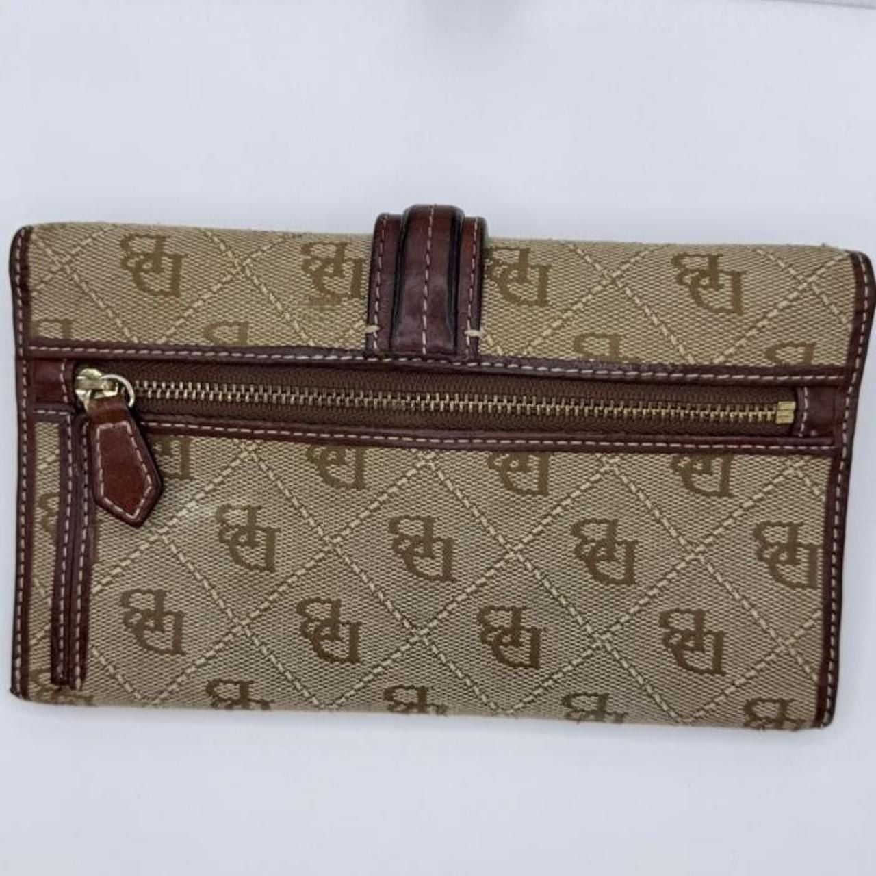 Dooney & Bourke Signature DB Monogram Continental Wallet Beige Brown 3