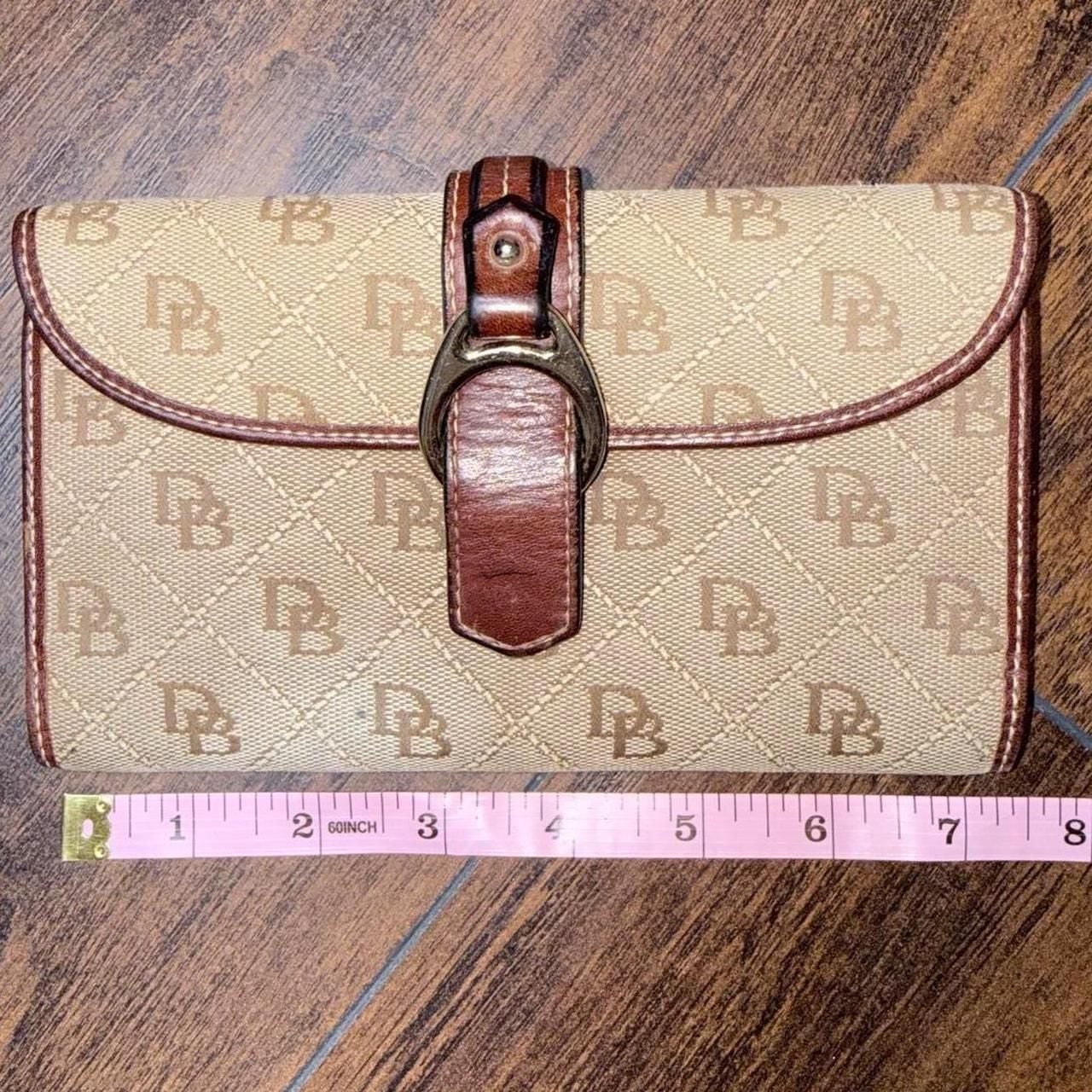 Dooney & Bourke Signature DB Monogram Continental Wallet Beige Brown 7