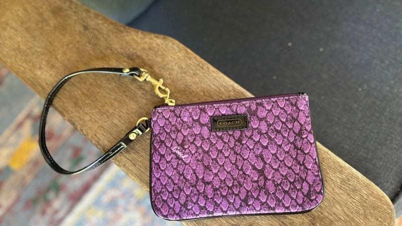 Coach Taylor Snake Print Small Wristlet 2