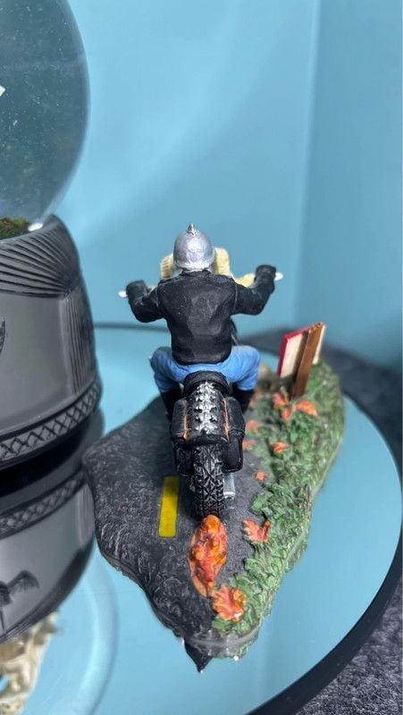 Department 56 Halloween skeleton motorcycle rider 7