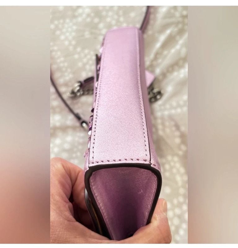 Coach sequined purple/lilac Flap Clutch Crossbody NWT 10