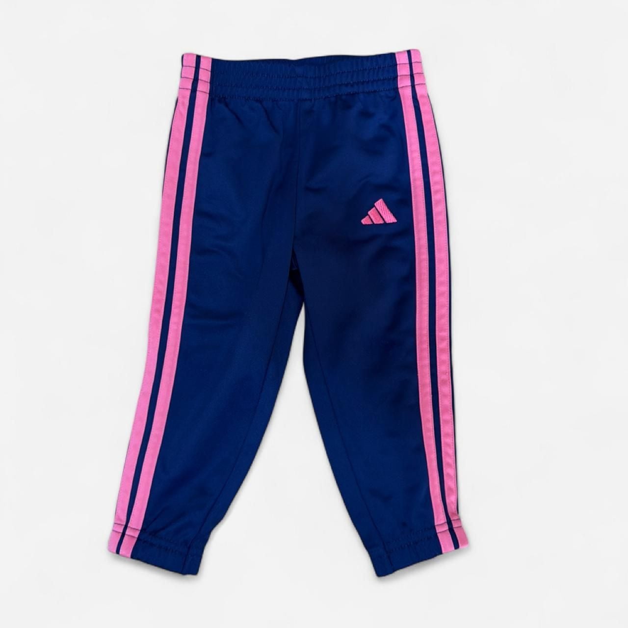 Adidas Tracksuit Size 18M Navy Blue Pink Stripe Athletic Set 4