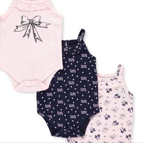 BEBE baby girls pink/ blue body suit set