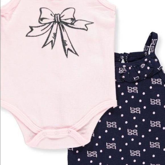 BEBE baby girls pink/ blue body suit set 2