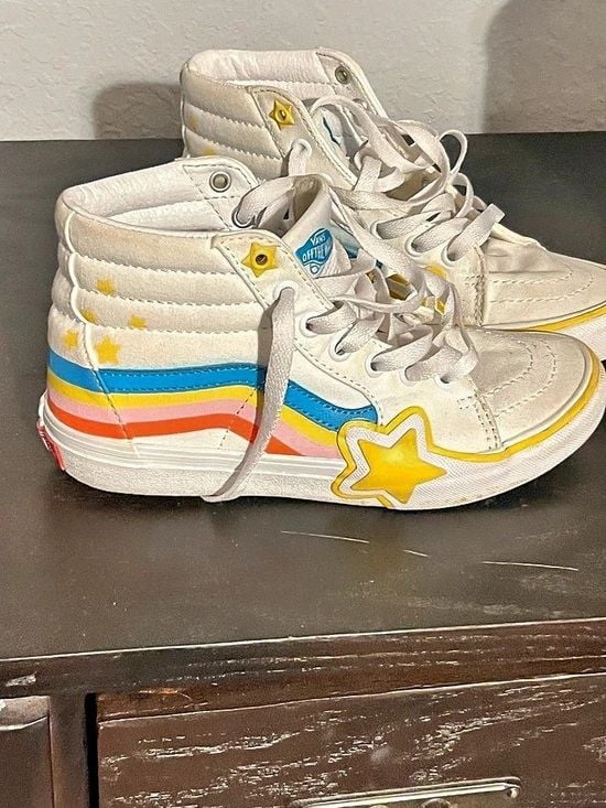 Vans Kids Sk8-Hi Rainbow Star Color Block High Top Sneakers 2