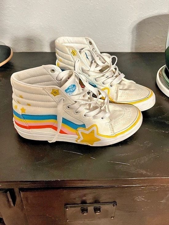 Vans Kids Sk8-Hi Rainbow Star Color Block High Top Sneakers 3