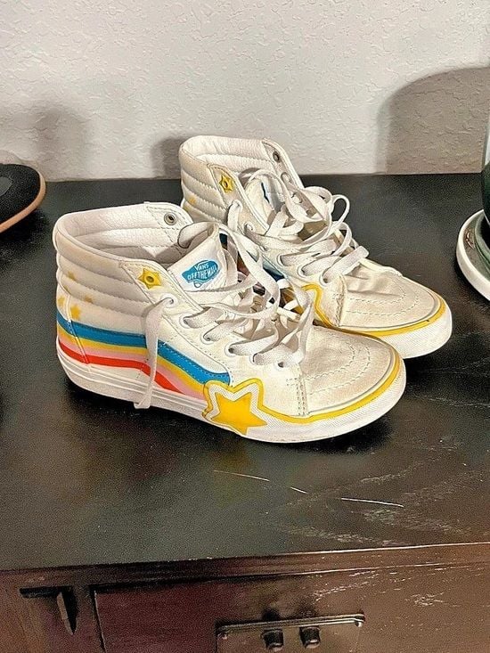 Vans Kids Sk8-Hi Rainbow Star Color Block High Top Sneakers 4