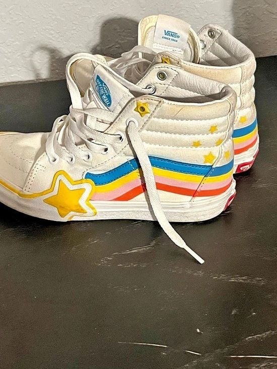 Vans Kids Sk8-Hi Rainbow Star Color Block High Top Sneakers 5