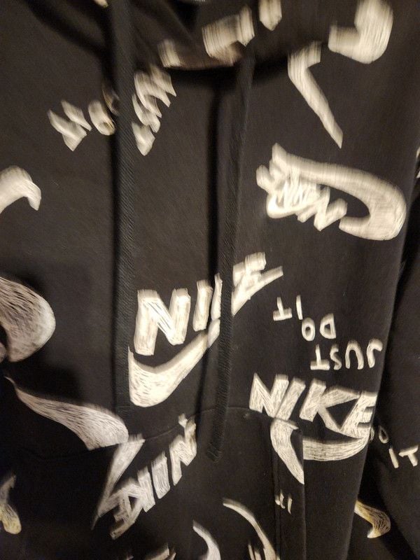 Nike Sportswear Club Men's All-Over Print "Scribble" Pullover Hoodie size small 3