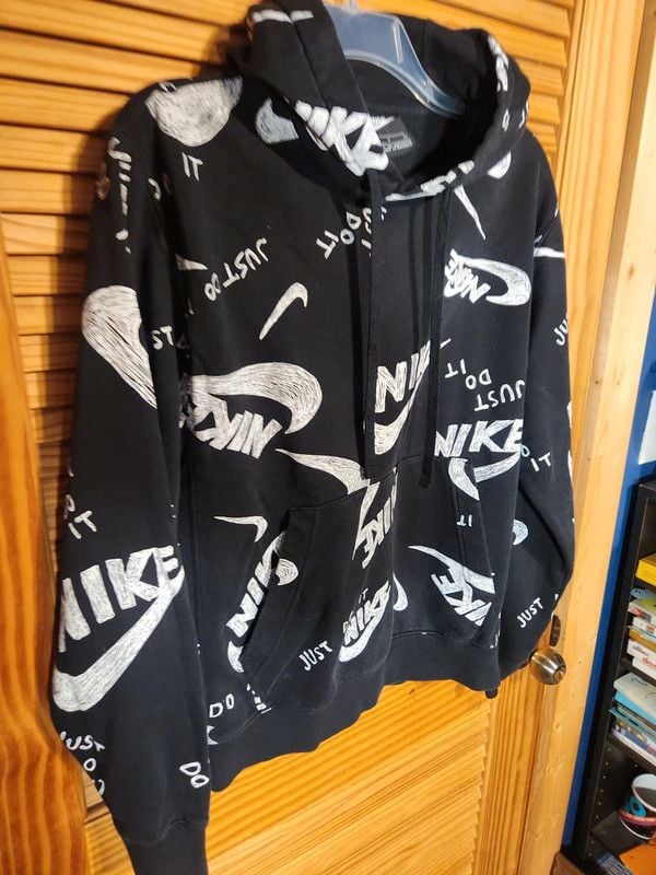 Nike Sportswear Club Men's All-Over Print "Scribble" Pullover Hoodie size small 5