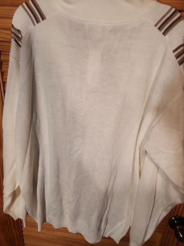 • Stacy Adams 2XLT Cream & Earthtone Jacquard Textured 1/4 Zip Pullover Sweater 8