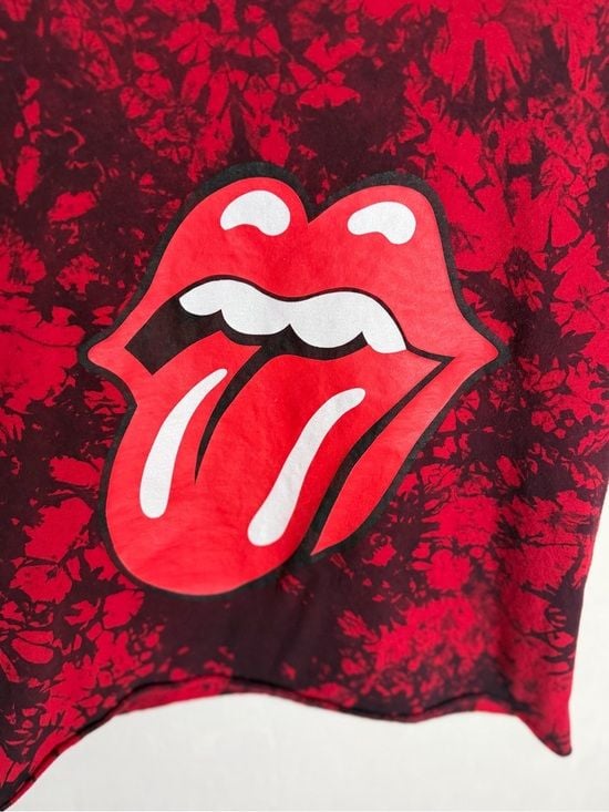the Rolling Stones Red and Black Tie-Dye Kids Graphic Tee with Tongue Logo 3