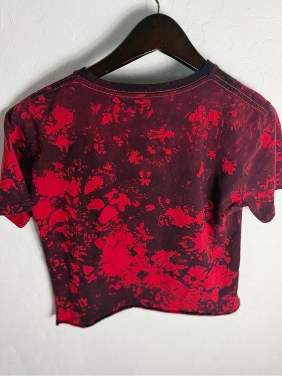 the Rolling Stones Red and Black Tie-Dye Kids Graphic Tee with Tongue Logo 6