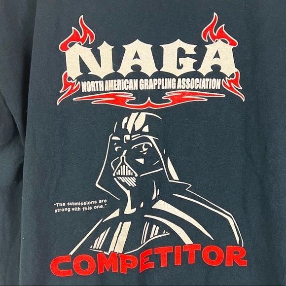 Darth Vader Type Shirt Grappling Youth Boys Size Large Black 2