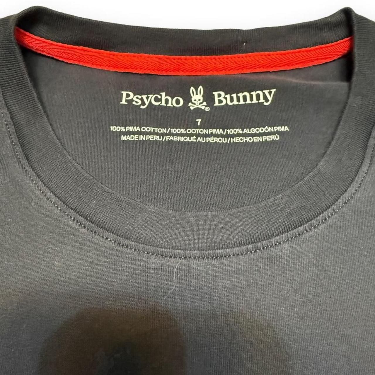 Psycho Bunny Graphic T-Shirt Size 7 Black Pima Cotton 4