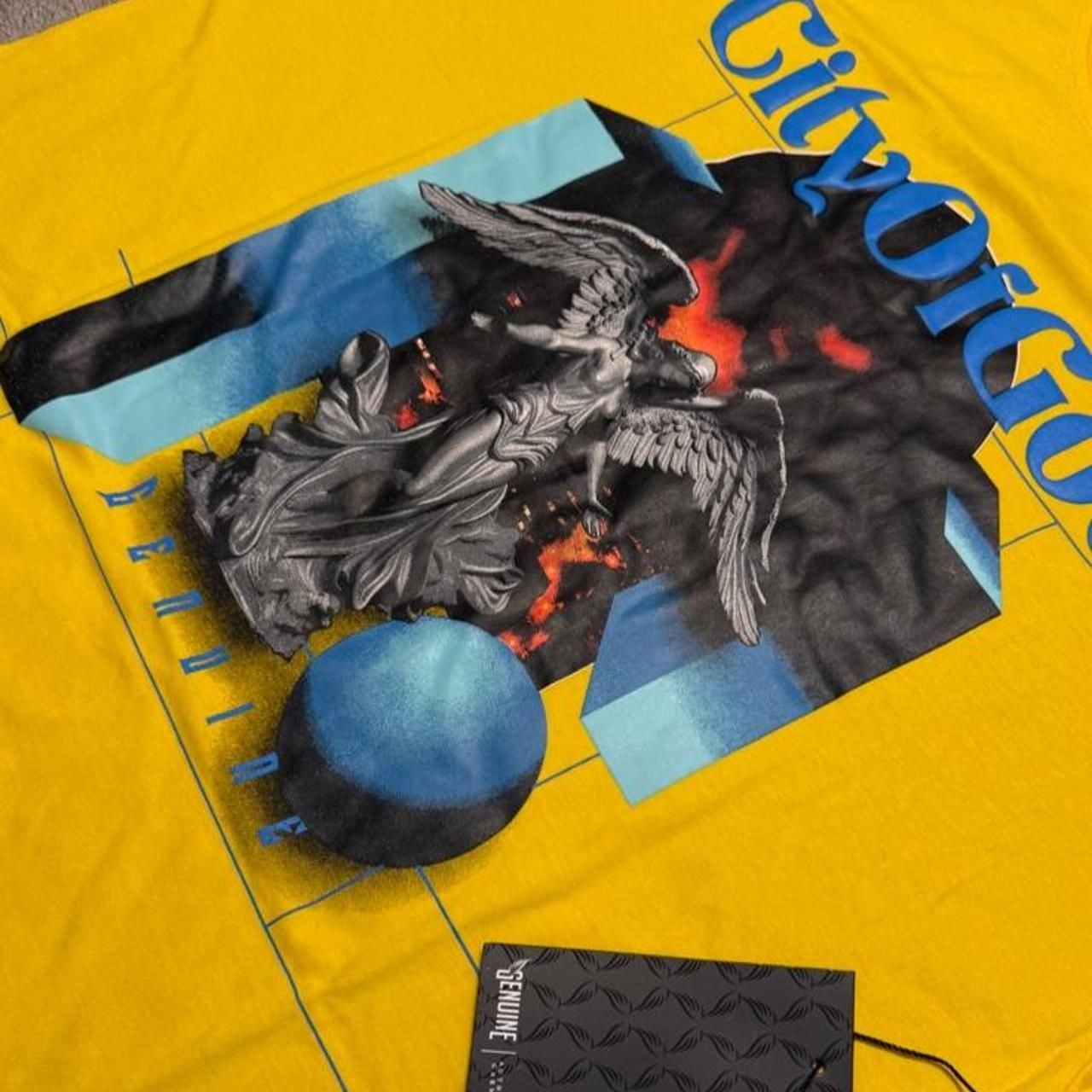Genuine Authentic City Of Gods Graphic T-Shirt Size L Yellow GN3465 3
