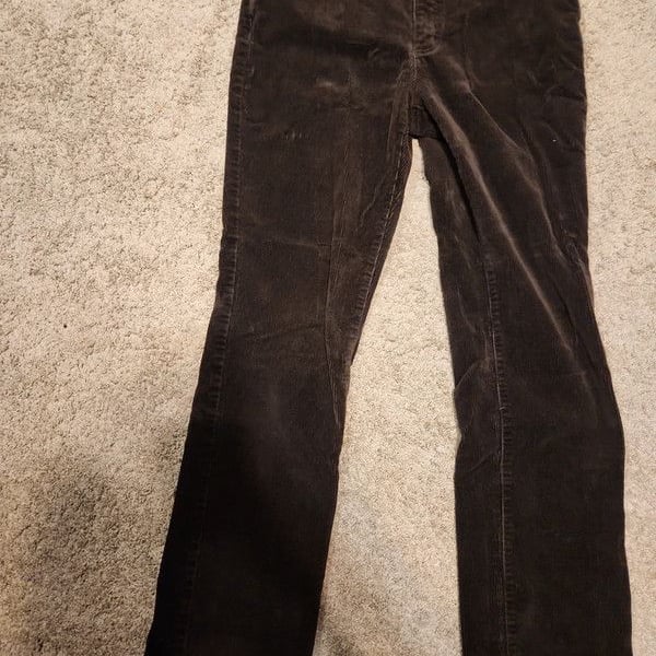 y2k Chaps Women's Chocolate Brown Slim Straight Corduroy Pants - Size 8
