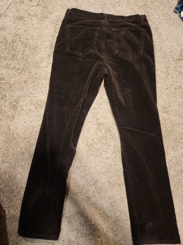 y2k Chaps Women's Chocolate Brown Slim Straight Corduroy Pants - Size 8 6