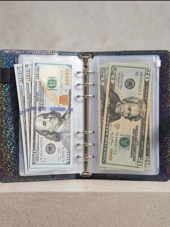 Glitter Rainbow Card Organizer Wallet - Savings Book 2