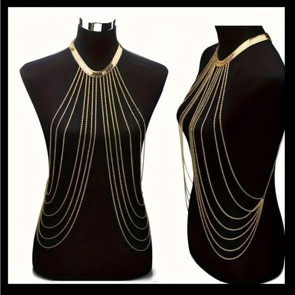 Scarlet Elias HOT Golden Body Chain Jewelry 7