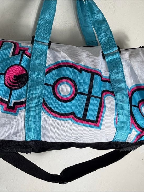 Bang Energy Drink Promo Duffle
Bag White Blue Pink Graphic
Sporty Travel 3