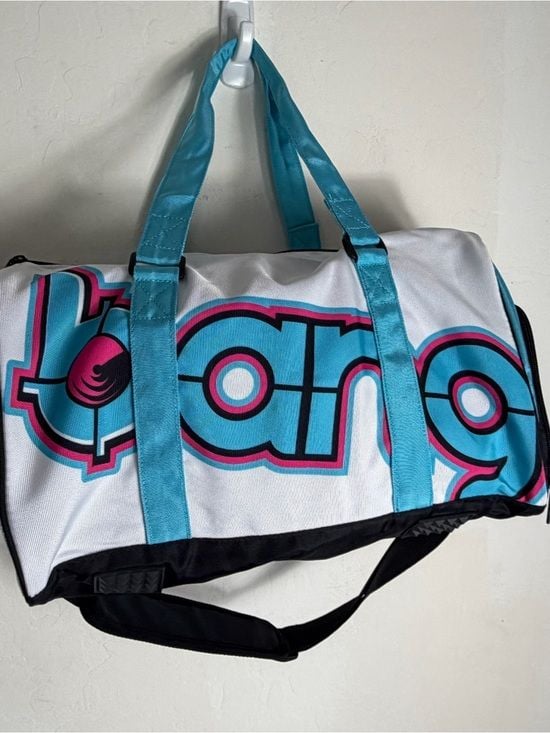 Bang Energy Drink Promo Duffle
Bag White Blue Pink Graphic
Sporty Travel 5