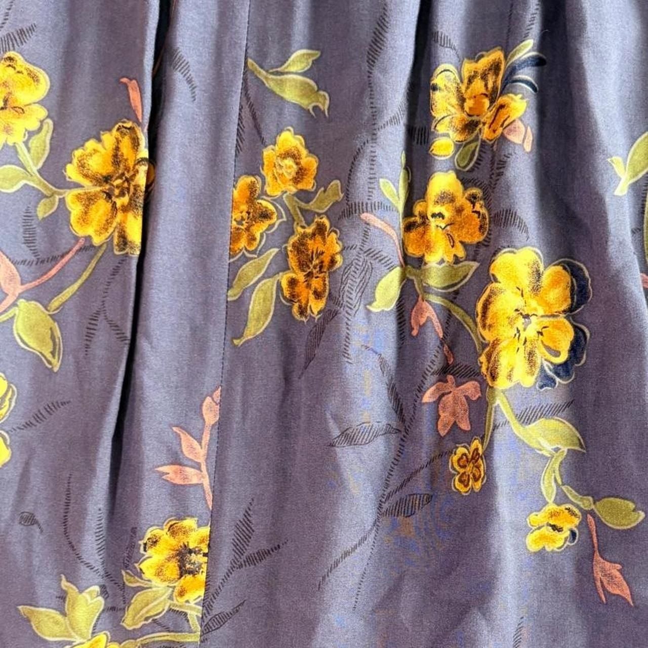 Sag Harbor Floral Maxi Skirt Size LARGE Purple Rayon 90s Vintage 5