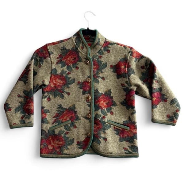 Geiger Collections Floral Wool Jacket Size 128 Made in Austria