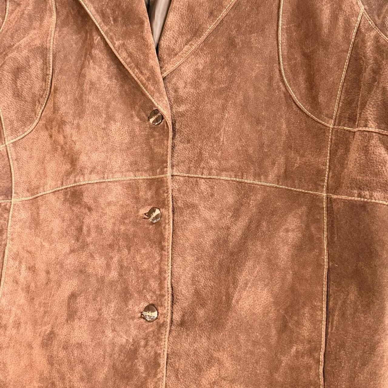 Outbrook Woman Suede Fringe Jacket Size 3X Brown Genuine Leather Western 4