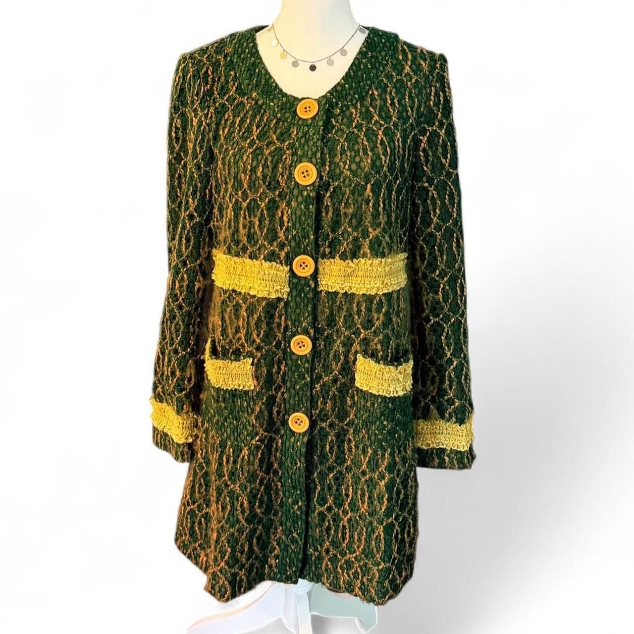 Young Essence Green Lace Coat Dress Large Vintage Y2K 2