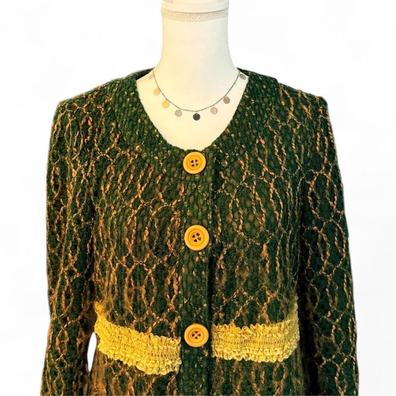 Young Essence Green Lace Coat Dress Large Vintage Y2K 3