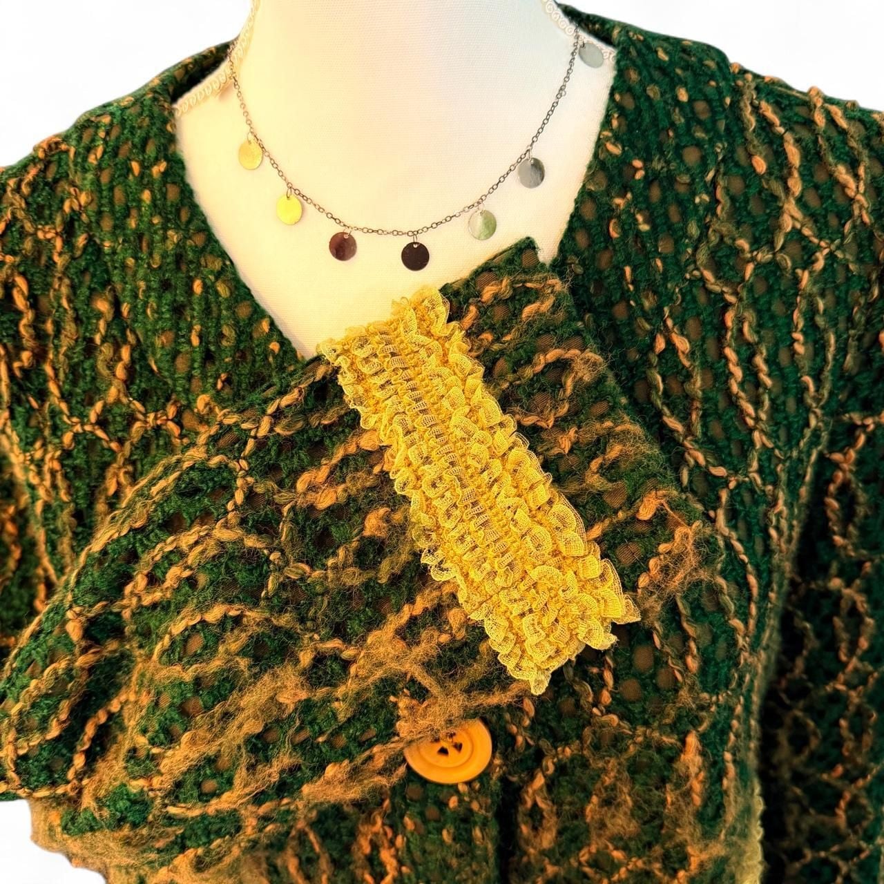 Young Essence Green Lace Coat Dress Large Vintage Y2K 5