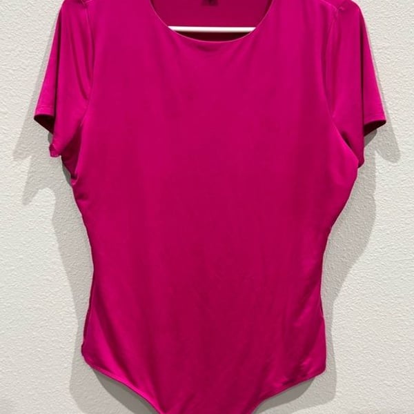 Express Women’s Hot Pink Short Sleeve Bodysuit