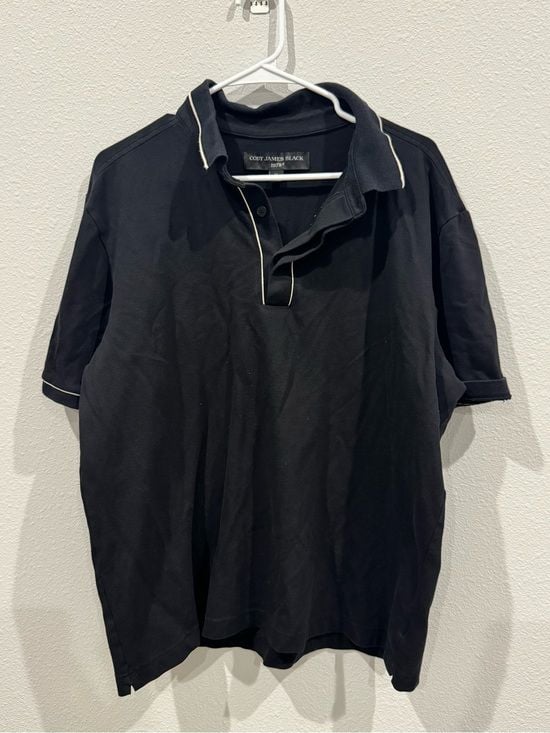 Classic Black Polo with Contrast Trim 2