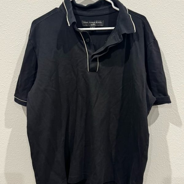 Classic Black Polo with Contrast Trim