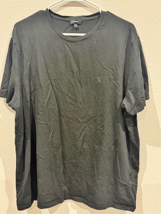 Express Men’s Black Crew Neck Tee with Subtle X Logo 2